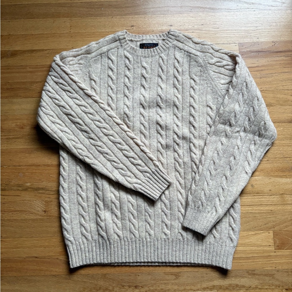 Beams+ Wool Cable Knit Sweater